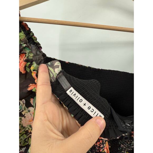 Alice + Olivia 4 Cooper Floral Smocked Mini Dress - Picture 7 of 9